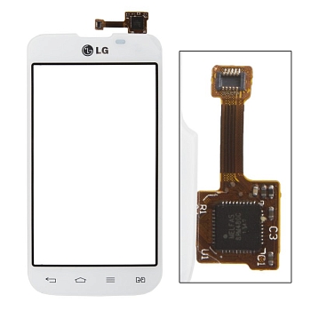 Сенсорное стекло (тачскрин) для LG Optimus L5 II Dual E455, белый