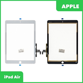 Тачскрин (сенсорное стекло) для планшета Apple iPad Air (A1474, A1475, A1476), белый, класс ААА, 9.7