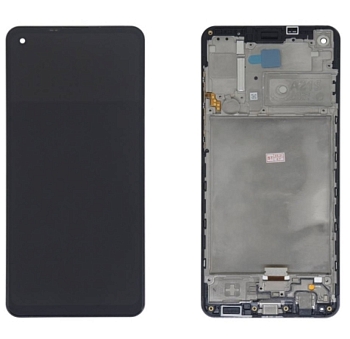 Дисплей Samsung A217F, DS (A21s) ориг LCD в рамке (черный)