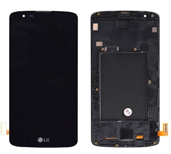 Дисплей LG K350E (K8 LTE) в рамке (черный)